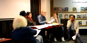 La troupe de lecture théâtralisée de l'Université populaire de la Villeneuve, jeudi 22 novembre. (photo : BB, Le Crieur de la Villeneuve)