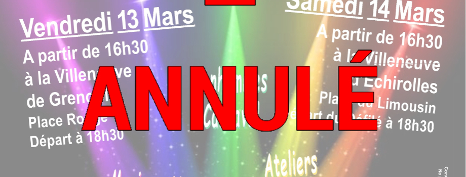 Annulation du carnaval de la Villeneuve