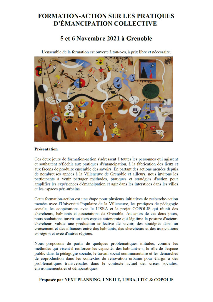 Formation-action sur les pratiques d'émancipation collective @ Villeneuve et Saint-Bruno