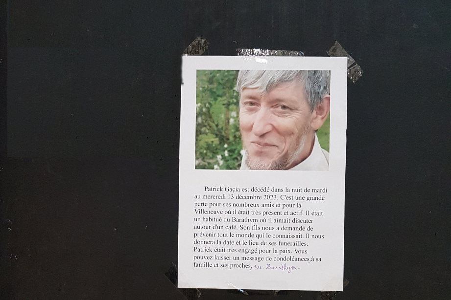 Mort de Patrick Gacia, habitant du quartier